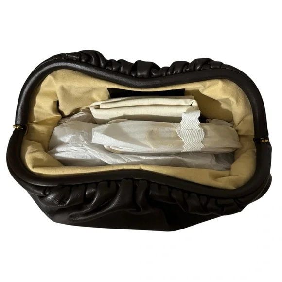 cult gaia Dulce Shoulder Bag in Brown Luwak Leather - Picture 3 of 6